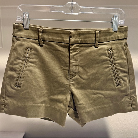 Level 99 Anthropologie Brit High Rise Trouser Shorts Cedar Green Tailored 27 - Picture 3 of 12